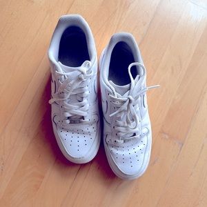 White womens Air Force ones low top